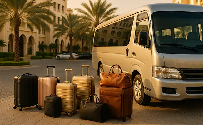 luggage space for tourists in bus